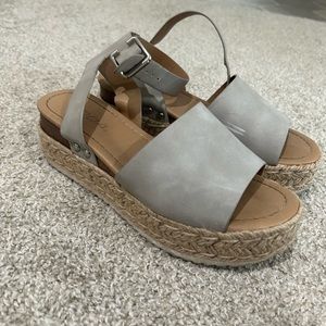Soda Platform Sandal with Top Buckle Strap
